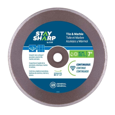 Stay Sharp 7 in. Continuous Rim Ceramic Tile Bronze Diamond Blade - Recyclable 2118855